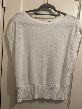 Lightweight White Ann Taylor Factory Knit Boatneck Vest (item 22)